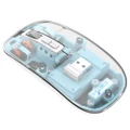 HXSJ T900 2.4G & Bluetooth Wireless Mouse 800-2400 DPI Adjustable RGB Light Mute Click - Blue