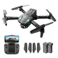 S128 Mini Drone 4K HD Camera FPV Three-sided Obstacle Avoidance Foldable Quadcopter Toy - 2 Batteries 2 Cameras