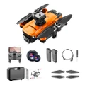 S99 Max RC Drone Dual 4K HD WiFi FPV 2.4GHz 4-Sided Obstacle Avoidance With Light 2 Batteries - Orange