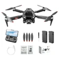 S151 Foldable Brushless Drone 2.4GHz Optical Flow Positioning 4-Sided Obstacle Avoidance - 2 Batteries, Dual Cameras