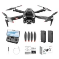 S151 Foldable Brushless Drone 2.4GHz Optical Flow Positioning 4-Sided Obstacle Avoidance - 2 Batteries, Three Cameras