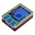Rainbow Acrylic Case for Raspberry Pi 5, Colorful Translucent, Supports Installing Official Active Cooler