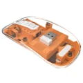 M033 Transparent Wireless Mouse, 3 Connection Modes, 800/1200/1600 DPI, Mute Axis, Colorful Breathing Light Effect - Orange