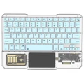 KB333 Transparent 78 Keys Wireless Bluetooth Keyboard with Touchpad, Colorful Backlight - Blue