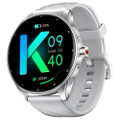 KUMI GW5 Pro Smartwatch Health Tracker, 1.43'' Touch Screen, 100+ Sport Modes, IP68 Waterproof - Silver