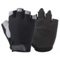 Outdoor Sports Cycling Half Finger Gloves Absorbing Sweat Design Size L - Black And Grey