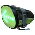 YKWB-B1030 Bicycle Taillight Bag Illuminated Warning Signal Bag With Remote Control for running bicycle - Green