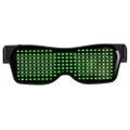 Rechargeable LED Light Emitting Bluetooth Glasses Black Frame Green