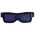 Rechargeable LED Light Emitting Bluetooth Glasses Black Frame Blue