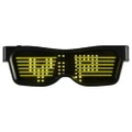 Rechargeable LED Light Emitting Bluetooth Glasses Black Frame Yellow