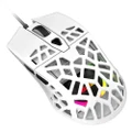 AJAZZ AJ339 New 65g Lightweight Symmetrical Ergonomic Honeycomb Design RGB Gaming Mouse - White