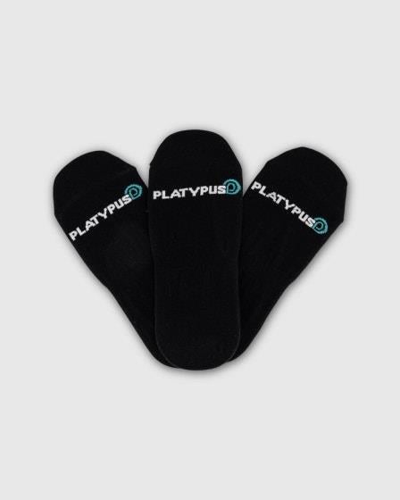 Platypus Socks Platypus Invisible Socks 3 Pk (3.5-6) Black Size ONE SIZE Unisex