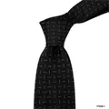 Marzthomson 8cm Navy Woven Tie With Silver Line Details