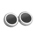 A.Azthom Classic Round Black Button Cover Cufflinks