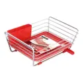 Pearl Life Stainless Steel Basket Dish Drainer Red, Red