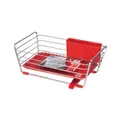 Pearl Life Stainless Steel Basket Dish Drainer Slim Red, Red