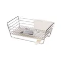 Pearl Life Stainless Steel Basket Dish Drainer Slim White, White