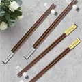 Charles Millen Signature Collection Luxury Black Wood Chopsticks, Twin Pack, Silver