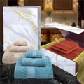 Christy Supreme Hygro 3 Piece Towel Gift Set, Lagoon, Blue