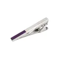 Marzthomson 5cm Silver Tie Clip With Purple Enamel