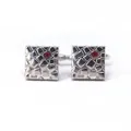 Marzthomson Silver With Red Crystal Cufflinks