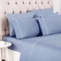 Canopy Elegant Blue Fitted Sheet Set, Blue, Single