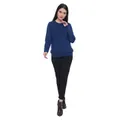Coldwear Ladies Round Neck Fancy Cable Sweater, Navy, Extra Large
