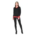 Coldwear Ladies V Neck Sweater W Contrast Cuff, Black, Extra Large