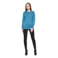 Coldwear Ladies Round Neck Cabled - Top Sweater, Turquoise, Medium