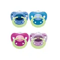 Nuk Signature Night Silicone Soother S2 (6-18mths), 2/box - 2 Colours, Blue