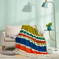 Esprit Mina Printed Flannel Fleece Blanket, Multicolour, Queen