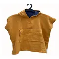 Stitches And Tweed Kids Beach Poncho Swim Towel - Yellow Navy, Mustard Navy, S