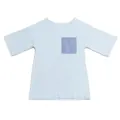 Twopluso Organic Cotton Top With Striped Pocket Light Blue - Girls, 2