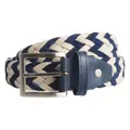 72 Smalldive Blue Suede & Cotton Braided Belt, S 90/105 cm