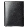 72 Smalldive 6 Card Sleeves Saffiano Leather French Wallet, Black