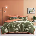 Kiff Carnation Ii Green-orange Bedset, Multicolour, King