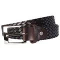 72 Smalldive Dark Brown Weave Leather Belt