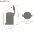 Brabantia Newicon Soft Closing Pedal Bin S, Plastic Inner Bucket, 12 L, Passion Red