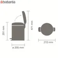 Brabantia Newicon Soft Closing Pedal Bin Xs, Plastic Inner Bucket, 5 L, Passion Red