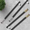 Charles Millen Signature Collection Luxury Black Alloy Chopsticks, Twin Pack, Silver