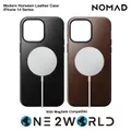 Nomad Modern Horween Leather Case With Magsafe Compatible For Iphone 14 Series, Black