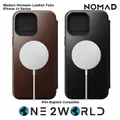 Nomad Modern Horween Leather Folio With Magsafe Compatible For Iphone 14 Series, Black