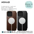 Nomad Modern Leather Folio With Magsafe Compatible For Iphone 14 Series, Black