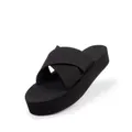 Indosole Womens Sandals Cross Platform Black, Black, EU 41-42