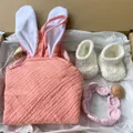 Stitches And Tweed Stitchesandtweed Pink Baby Bunny - Gift Set Of 3