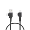 Wiwu Pt06 Platinum Charging And Data Transmission Cable 2 In 2 Cable (0.3m/1.2m), 1.2m