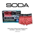 Soda 2 Piece Microfiber Printed Shorty Trunks With Waist Band, XL