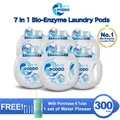 Poddo Bio Enzyme Laundry Caps 15g Each, 300 Pods + Free 1 Set Of Water Flosser