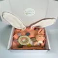 Stitches And Tweed Stitchesandtweed Baby Gift Set Pink Bunny Comforter Silicone Teether Rattle