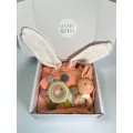 Stitches And Tweed Stitchesandtweed Baby Gift Set Pink Bunny Comforter Silicone Teether Rattle